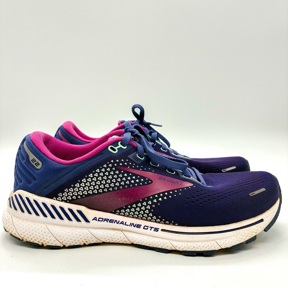 Brooks Adrenaline GTS 22 Womens Running Shoes Purple Pink B Width US Size 9.5